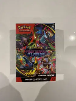 Pokemon TCG Mega Evolution Phantasmal Flames Booster Bundle (6 Packs) In Hand - Image 1