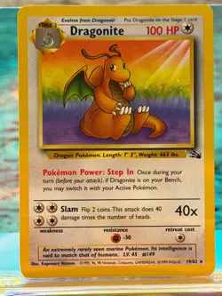 Dragonite 19/62 - (Vintage) Fossil Non-Holo - Pokemon Card - Near Mint Cond. - Image 1