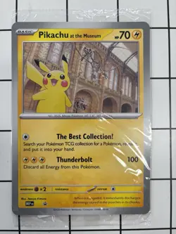 Pikachu At The Museum, international shipping ✈, Jumbo Promo Pokemon Card - Image 1