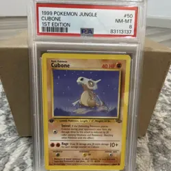 Pokemon 1999 Jungle Cubone 1st Edition PSA 8 #50/64 Regular English TCG - Image 1