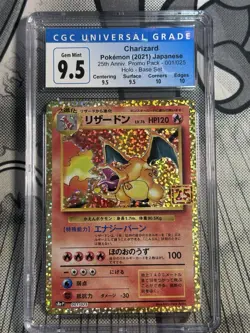 Pokemon TCG Charizard 25th Anniversary Japanese 001/025 CGC 9.5 New 10 Gem Mint - Image 1