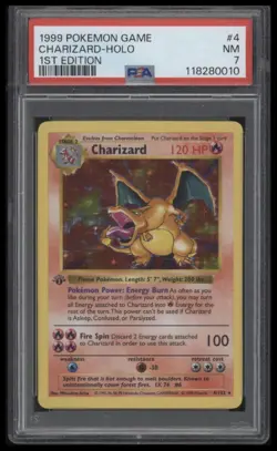 1999 POKEMON CHARIZARD 1ST EDITION 4/102 BASE SET HOLO PSA 7 NEW CERT GRAIL - Image 1