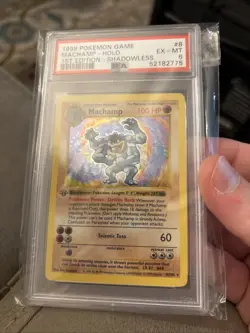1999 Pokemon Machamp Holo Shadowless 1st Edition Base Set 8/102 PSA 6 EX-MT - Image 1
