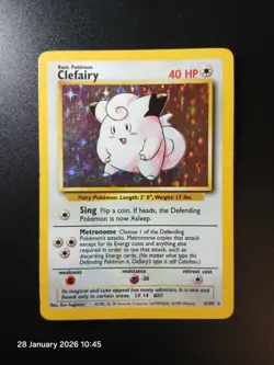 Pokemon TCG Clefairy 5/102 Base Set Holo Unlimited Holo Rare LP - Image 1