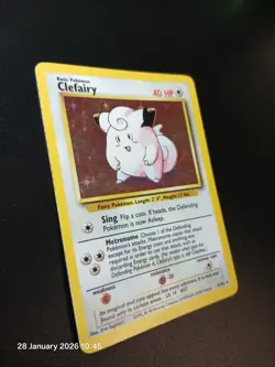 Pokemon TCG Clefairy 5/102 Base Set Holo Unlimited Holo Rare LP - Image 2