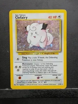 Pokemon TCG Clefairy #5/102 Base Set Unlimited Holo Rare - Image 1