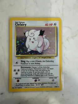 Pokemon TCG Clefairy #5/102 Base Set Unlimited Holo Rare - LP - Image 1