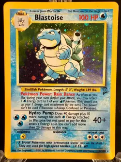 Blastoise HOLO Rare 2/130 Pokemon TCG Base Set 2 Original Print MP/VG - Image 1