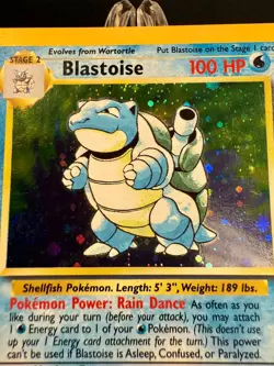 Blastoise HOLO Rare 2/130 Pokemon TCG Base Set 2 Original Print MP/VG - Image 5