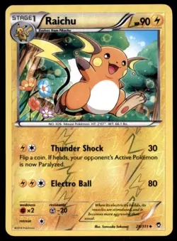 Pokemon TCG Raichu XY - Furious Fists #28 Reverse Holo - Image 1