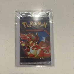 Pokemon TCG SPANISH Base Set Booster Pack EMPTY Charizard Art - Image 1