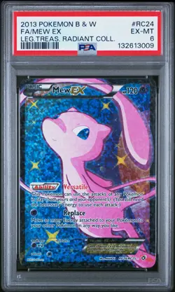 2013 POKEMON B&W LEGEND TREASURES RADIANT COLL #RC24 FULL ART/MEW EX PSA 6 - Image 1