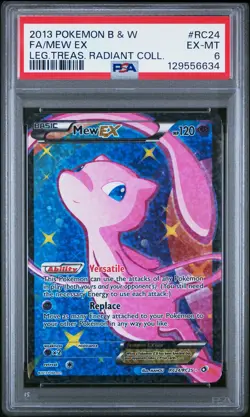 2013 POKEMON B&W LEGEND TREASURES RADIANT COLL #RC24 FULL ART/MEW EX PSA 6 - Image 1