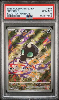 2025 POKEMON MEG EN-MEGA EVOLUTION ILLUSTRATION RARE #149 SHROODLE PSA 10 - Image 1
