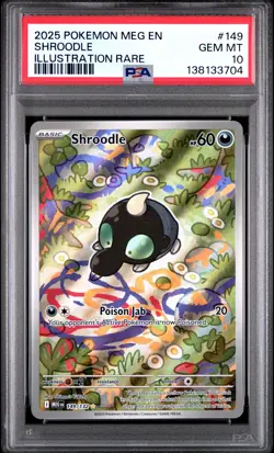 2025 POKEMON MEG EN-MEGA EVOLUTION ILLUSTRATION RARE #149 SHROODLE PSA 10 - Image 1