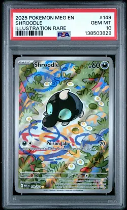 2025 POKEMON MEG EN-MEGA EVOLUTION ILLUSTRATION RARE #149 SHROODLE PSA 10 - Image 1