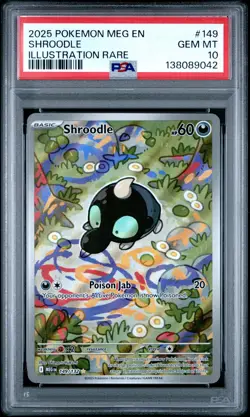 2025 POKEMON MEG EN-MEGA EVOLUTION ILLUSTRATION RARE #149 SHROODLE PSA 10 - Image 1