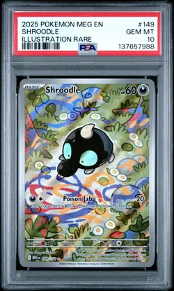 2025 POKEMON MEG EN-MEGA EVOLUTION ILLUSTRATION RARE #149 SHROODLE PSA 10 - Image 1