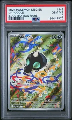 2025 POKEMON MEG EN-MEGA EVOLUTION ILLUSTRATION RARE #149 SHROODLE PSA 10 - Image 1