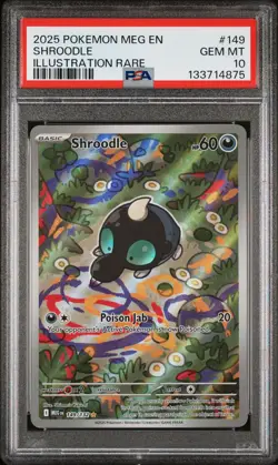 2025 POKEMON MEG EN-MEGA EVOLUTION ILLUSTRATION RARE #149 SHROODLE PSA 10 - Image 1