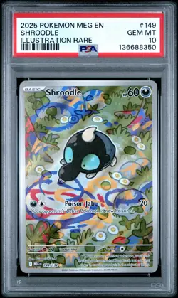 2025 POKEMON MEG EN-MEGA EVOLUTION ILLUSTRATION RARE #149 SHROODLE PSA 10 - Image 1