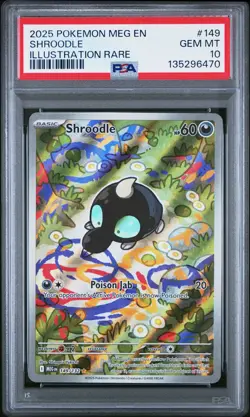 2025 POKEMON MEG EN-MEGA EVOLUTION ILLUSTRATION RARE #149 SHROODLE PSA 10 - Image 1