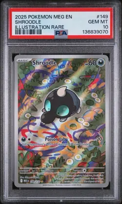 2025 POKEMON MEG EN-MEGA EVOLUTION ILLUSTRATION RARE #149 SHROODLE PSA 10 - Image 1