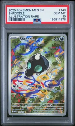 2025 POKEMON MEG EN-MEGA EVOLUTION ILLUSTRATION RARE #149 SHROODLE PSA 10 - Image 1