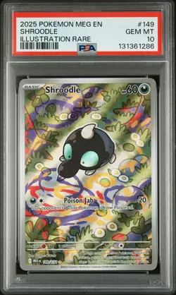2025 POKEMON MEG EN-MEGA EVOLUTION ILLUSTRATION RARE #149 SHROODLE PSA 10 - Image 1
