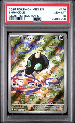 2025 POKEMON MEG EN-MEGA EVOLUTION ILLUSTRATION RARE #149 SHROODLE PSA 10 - Image 1