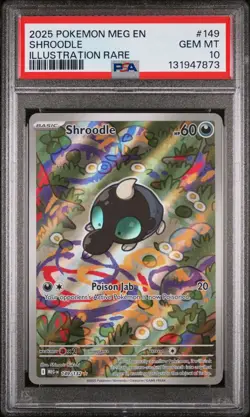 2025 POKEMON MEG EN-MEGA EVOLUTION ILLUSTRATION RARE #149 SHROODLE PSA 10 - Image 1