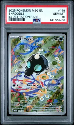 2025 POKEMON MEG EN-MEGA EVOLUTION ILLUSTRATION RARE #149 SHROODLE PSA 10 - Image 1