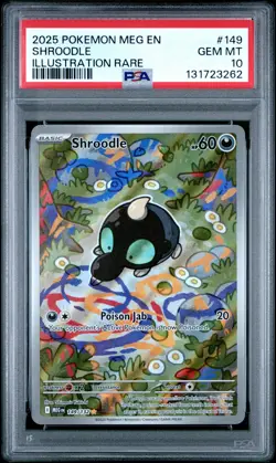 2025 POKEMON MEG EN-MEGA EVOLUTION ILLUSTRATION RARE #149 SHROODLE PSA 10 - Image 1
