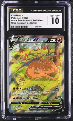 CGC 10 Charizard V SWSH260 Sword & Shield UPC Black Star Promo Pokemon Card - Image 1