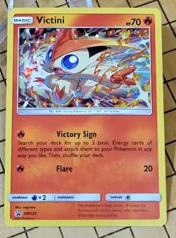 Pokemon TCG Victini (Cosmos Holo) SM225 Sun & Moon Black Star Promo NM+ - Image 1
