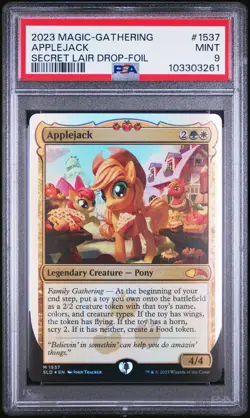 2023 MTG SECRET LAIR DROP PONIES: THE GALLOPING 2-FOIL #1537 APPLEJACK PSA 9 - Image 1