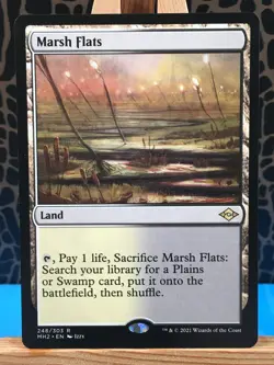 MTG - Marsh Flats. Modern Horizons 2. Rare Black & White Fetch Land. Brand New. - Image 1