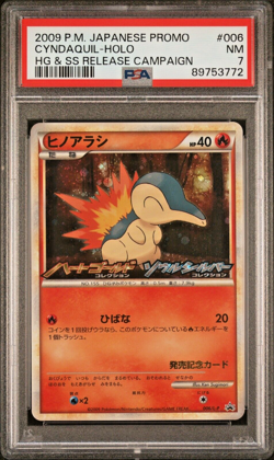 NM 2009 Pokemon Japanese HG&SS Release Campaign Cyndaquil Holo Promo 006 PSA 7 - Image 1