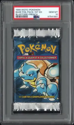 1999 Pokemon FRENCH 1st Edition Base Set Tortank-Blastoise Booster Pack PSA 10 - Image 1