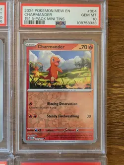 4X LOT 2024 Pokemon MEW 151 Costco Mini Tins PSA 10 Cosmos Holo Pikachu Squirtle - Image 4