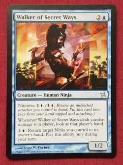 Magic The Gathering BETRAYERS OF KAMIGAWA WALKER OF SECRET WAYS blue card MTG - Image 1