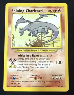 Pokemon Shining Charizard Neo Destiny Unlimited Holo Secret Rare #107 - Image 1