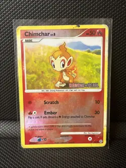 2007 Pokemon Diamond and Pearl Stamped Chimchar Reverse Holo 76/130 - Image 1