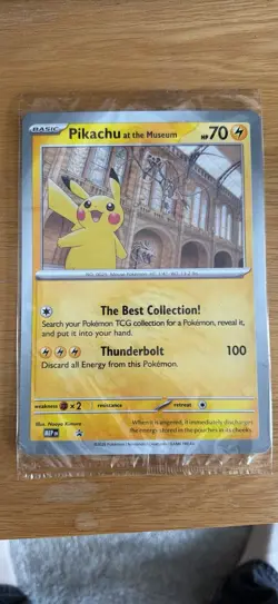 Pokemon Pikachu At The Museum x Natural History London Jumbo Card - Sealed - Image 1