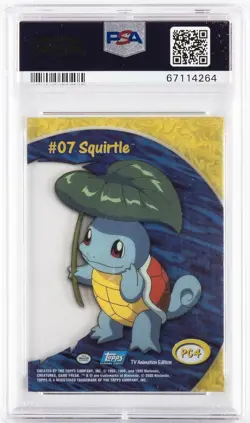 2000 TOPPS POKEMON TV ANIMATION CLEAR CARDS #PC4 SQUIRTLE PSA 10 - Image 2