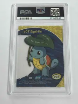 Pokemon Squirtle 2000 Topps Pokemon TV Animation Clear Cards #PC4 PSA 10 - Image 2