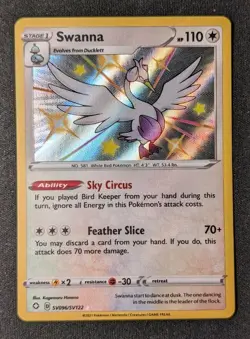 Swanna - SV096/SV122 - Pokemon Shining Fates Sword Shield Shiny Rare Card NM - Image 1