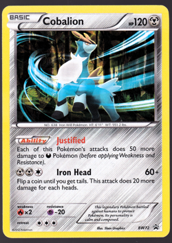 Cobalion BW72 Black Star Promo Cracked Ice Holo 2012 Pokemon TCG Card NM - Image 1