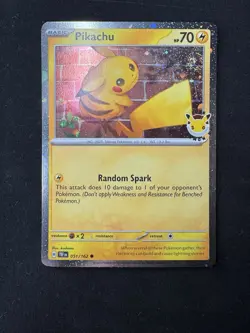 DOUBLE SWIRL Pokemon Day 2026 Stamped Promo Pikachu 051/162 Cosmos Holo MINT - Image 1