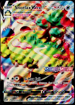 Snorlax VMAX 142/202 Jumbo Holo Rare VMAX Sword & Shield Pokemon Near Mint - Image 1